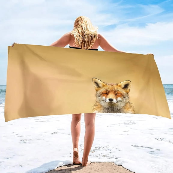 Beach Towels Cute Fox Ultra Soft Towel Highly Absorbent Large Hand Towels Multipurpose Pool Towel for Bathroom Hotel Gym and Spa (8)