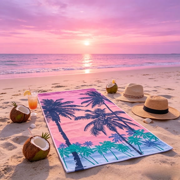 Beach Towels, Lightweight Premium Soft Towel, Highly Absorbent, Sand Free Quick Drying, Beach Essentials for Bath Pool Holiday Travel Cruise Pool and Beach Gift for Mom Girlfriend Men