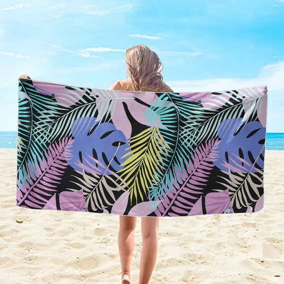 Beach Towel, Microfiber Beach Towel Super Lightweight Colorful Bath Towel Sandproof Beach Blanket Multi-Purpose Towel for Travel Swimming Pool,Microfiber Beach Towels for Adults(A,29.5x59in)
