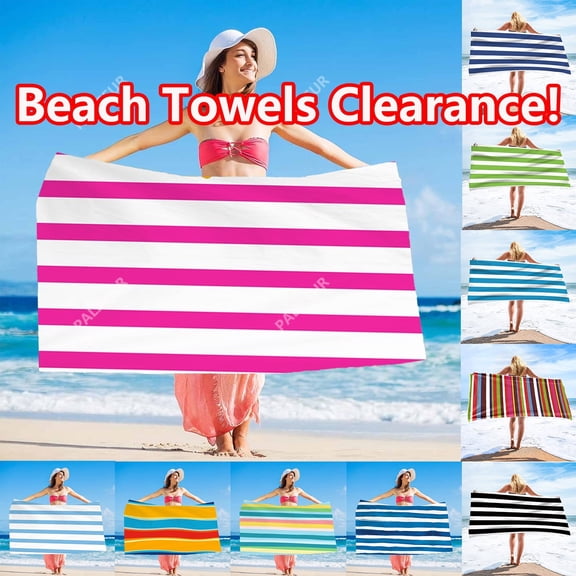Beach Towels Oversized 63x31 Inch Striped Large Quick Dry Sand Free Microfiber Travel Towel Absorbent Lightweight for Adults Men Women Swimming Pool Camping by