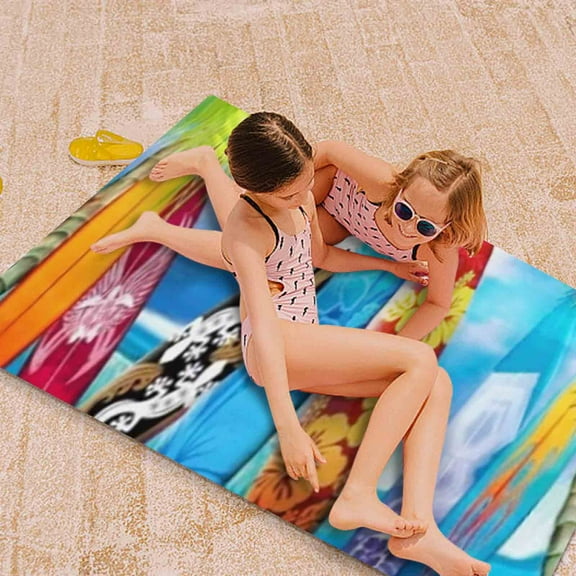 Qocolhg Oversized Beach Towels, Super Lightweight Colorful Multi-Purpose Towel 27.6x55 inch Beach Blanket Sandproof, Polyester Sand Cloud, Beach Vacation Cruise Necessities, Clearance