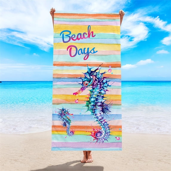 Beach Towels Oversized Double-sided Printed Beach Towel Superfine Fiber Adult Swimming Bath Towel Wholesale Quick Drying Double-sided Velvet on Clearance