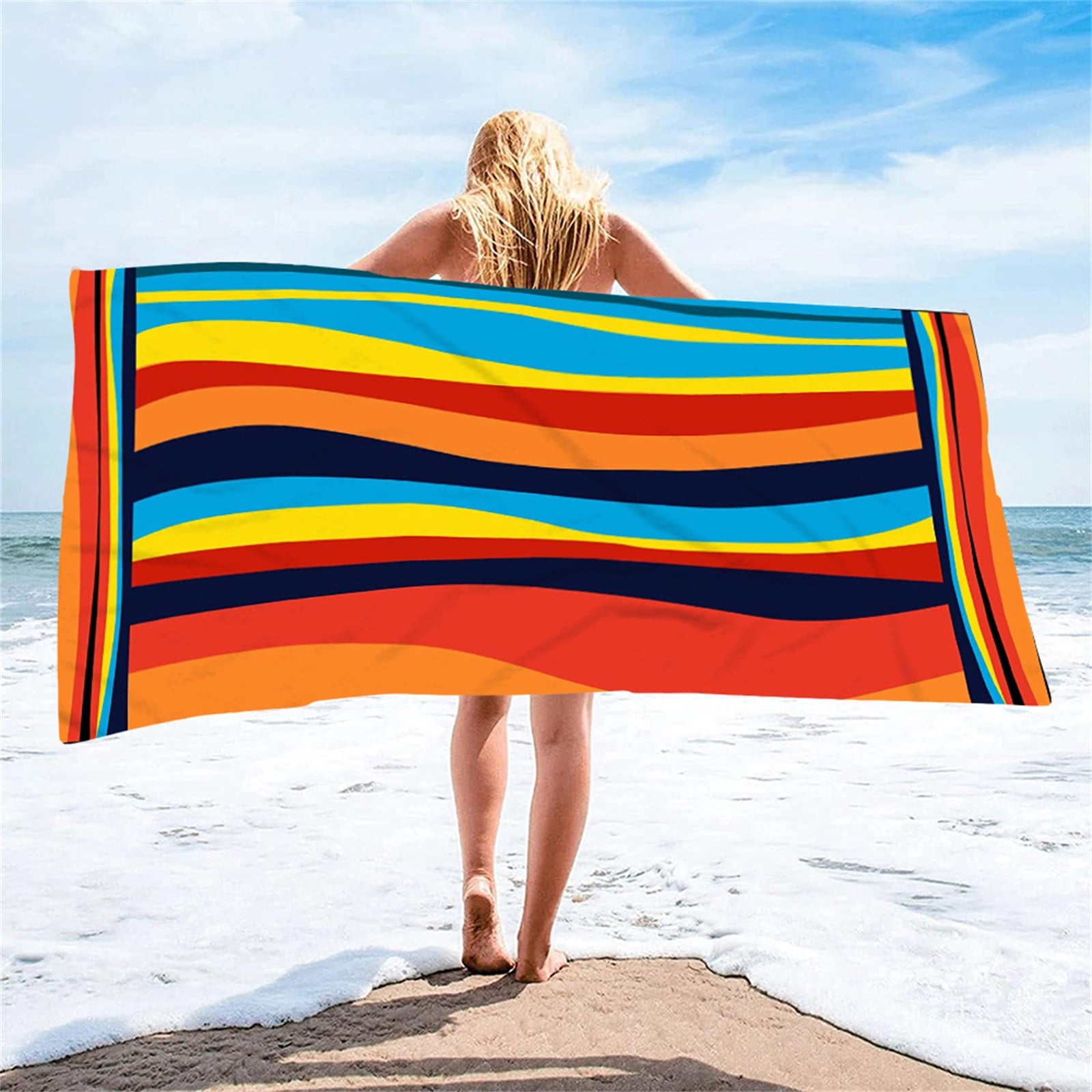 Beach Towels Oversized Sandproof, Colorful Bath Towel Sandproof Beach