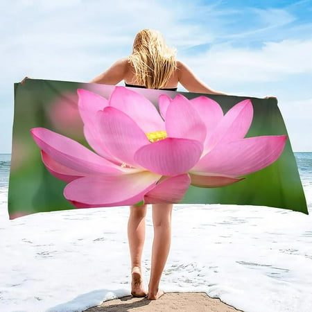 Beach Towels,Water Lilies Multipurpose Towels Sand Free Beach Towels Overd,Large Colorful Bath Towel Extra Absorbent (4)
