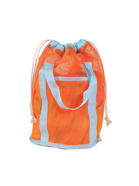 Large Capacity Sand Toy Bag Mesh Beach Bag Kid Seashells Storage Bag Beach Handbag Child Beach Bucket Bag for Holiday