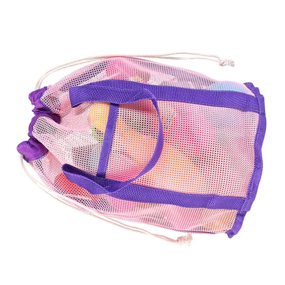 Large Capacity Sand Toy Bag Mesh Beach Bag Kid Seashells Storage Bag Beach Handbag Child Beach Bucket Bag for Holiday