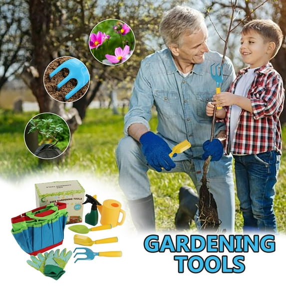 Kids Beach Garden Tool Set, Multifunctional Shovel Rake Planting Kit, Portable Sand Play Gardening Tools, Outdoor Activity Toy for Children, DIY Planting Beach Shoveling