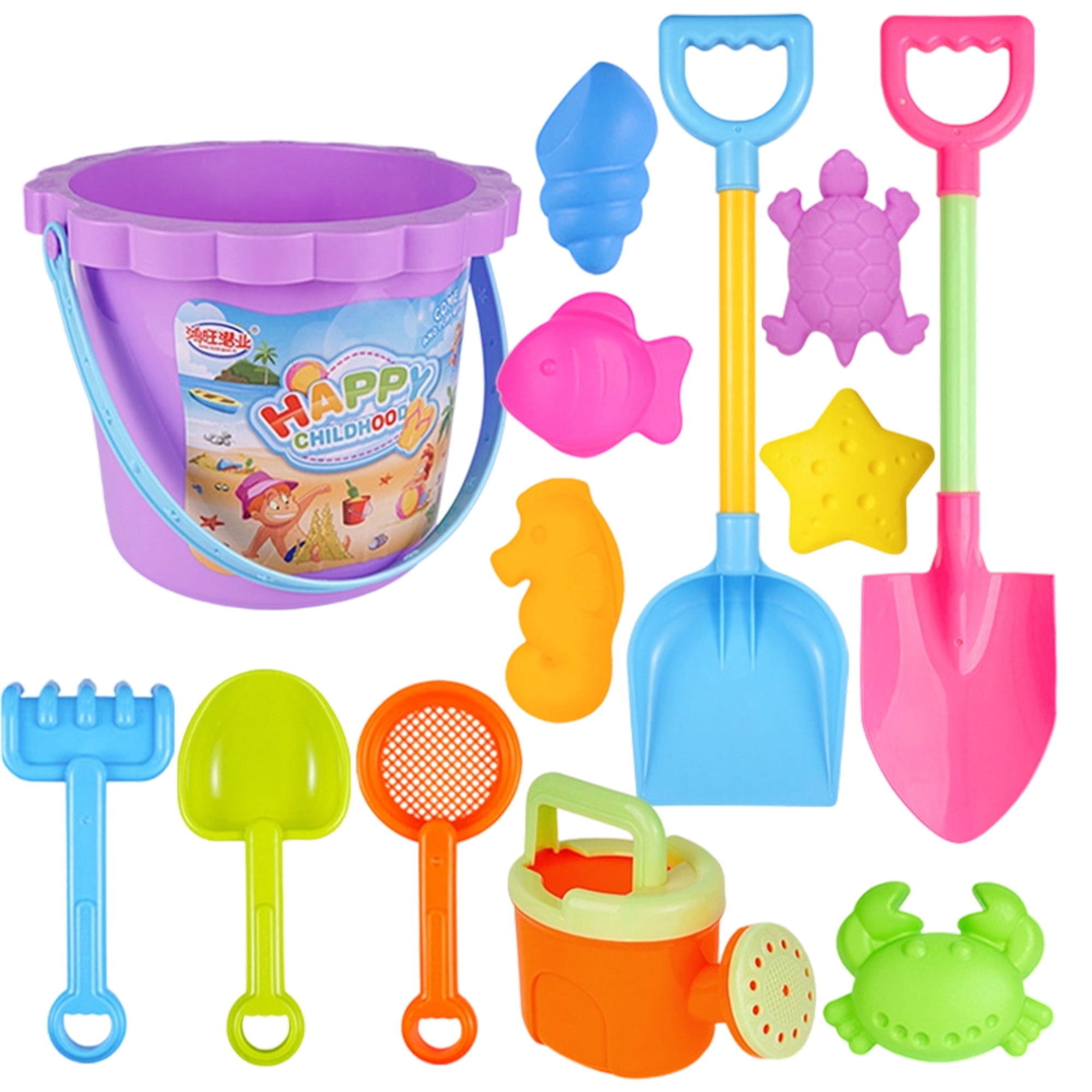 Dowellia Sand Bucket Shovel Toys, 13-Piece Set for Kids 3+, Includes ...