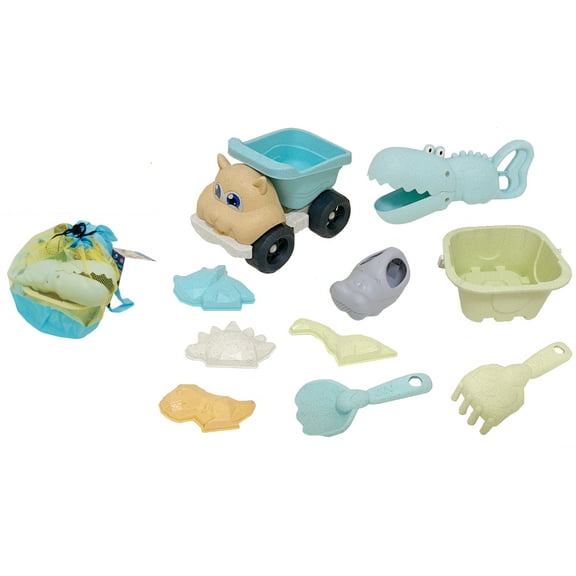 Beach Toys Backpack Sand Toys Set for Kids Organic Degradable Materials w/Truck for Toddlers +3 Y