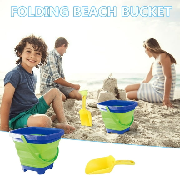 Beach Toys Folding Soft Plastic Buckets Portable Telescopic Water Toys Weather Resistant Durable Material Outdoor Summer Beach Decor For Seaside Pool