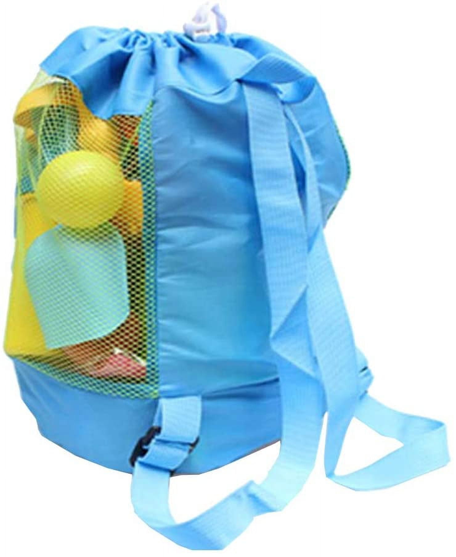 Beach Toys Mesh Bag Compact Beach Backpack Foldable Outdoor Beach Playing Toy Storage Bag for