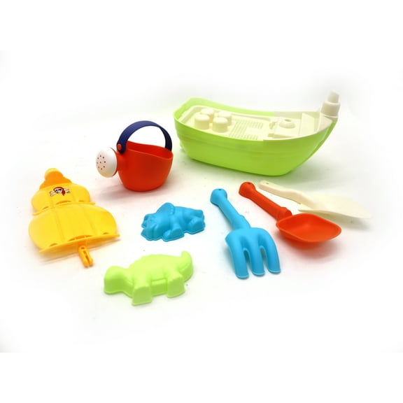 Beach Toys Set Pirate Ship for Toddlers Boys Girls Sand Toy Set 7 Pcs for +3 Years