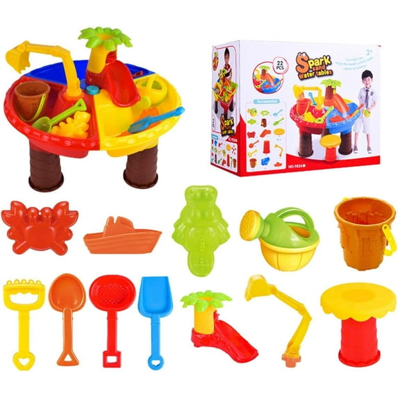 Kids Sand and Water Table Set with Accessories – Outdoor Beach Toy for Ages 3+ Mudo Toys