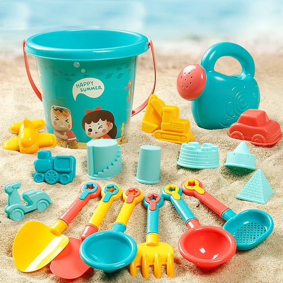 Beach Toys for Kids, Sand Toys Set Includes Sand Bucket Watering Can Shovel and Sand Rake Toy for Beach 18 Pcs, Beach Sand Toy for Toddler 3-10