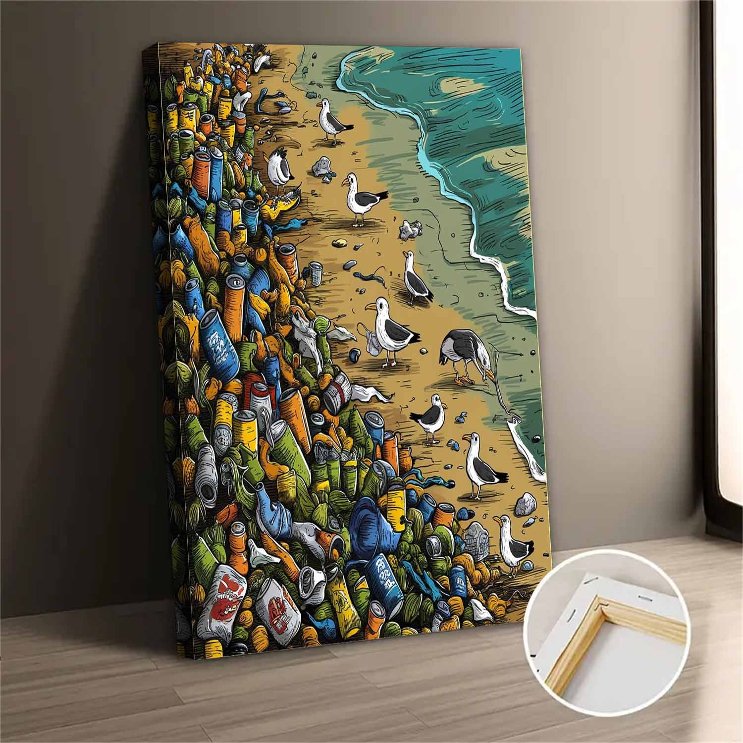 Beach Trash Abstract Canvas Wall Art For Living Room Decor - Walmart.com, image size:1500x1500