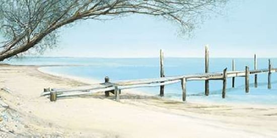 Beach Tree With Jetty Canvas Art - Alexander Slatter (10 x 20)