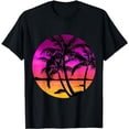 thumbnail image 1 of Beach Trees Retro Palm Summer Tropical Island Girls Gift T-Shirt, 1 of 5