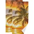 thumbnail image 1 of Beach Tropical Palms Tree Kitchen Hand Towels 2 PCS, Sunset Summer Fingertip Bath Towels Ultra Soft and Highly Absorbent, Decorative Face Towels Dish Washcloths, 28.3"x14.4", 1 of 5