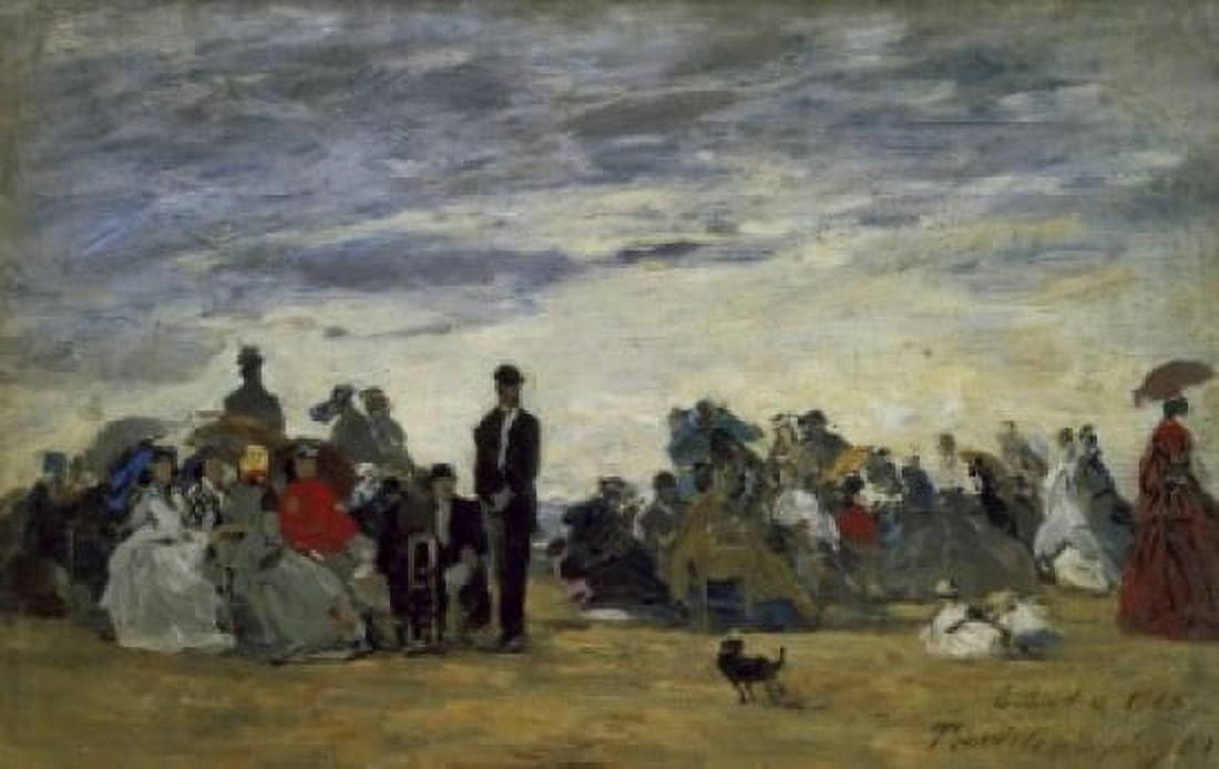 The Beach at Trouville (La Plage a Trouville) 1864 Eugene Louis Boudin (1824-1898French) Oil on canvas Musee dOrsay Paris Canvas Art - Eugene Louis Boudin (18 x 24)
