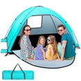thumbnail image 1 of WARMTUYO Multi Pole Beach Tent for 2-3 Person, UPF 50+ Sun Shelter, Portable Extendable Beach Canopy, for Camping, Hiking, Outdoor, Fishing,with Zip and Privacy Screen - Green, 1 of 12