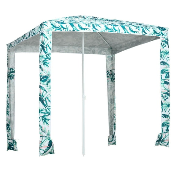 Beach Umbrella 6.5', Cabana Canopy Sun Shade with Sandbags & Carry Bag, UV50+ Protection for Family, Easy Assembly Portable Beach Shade