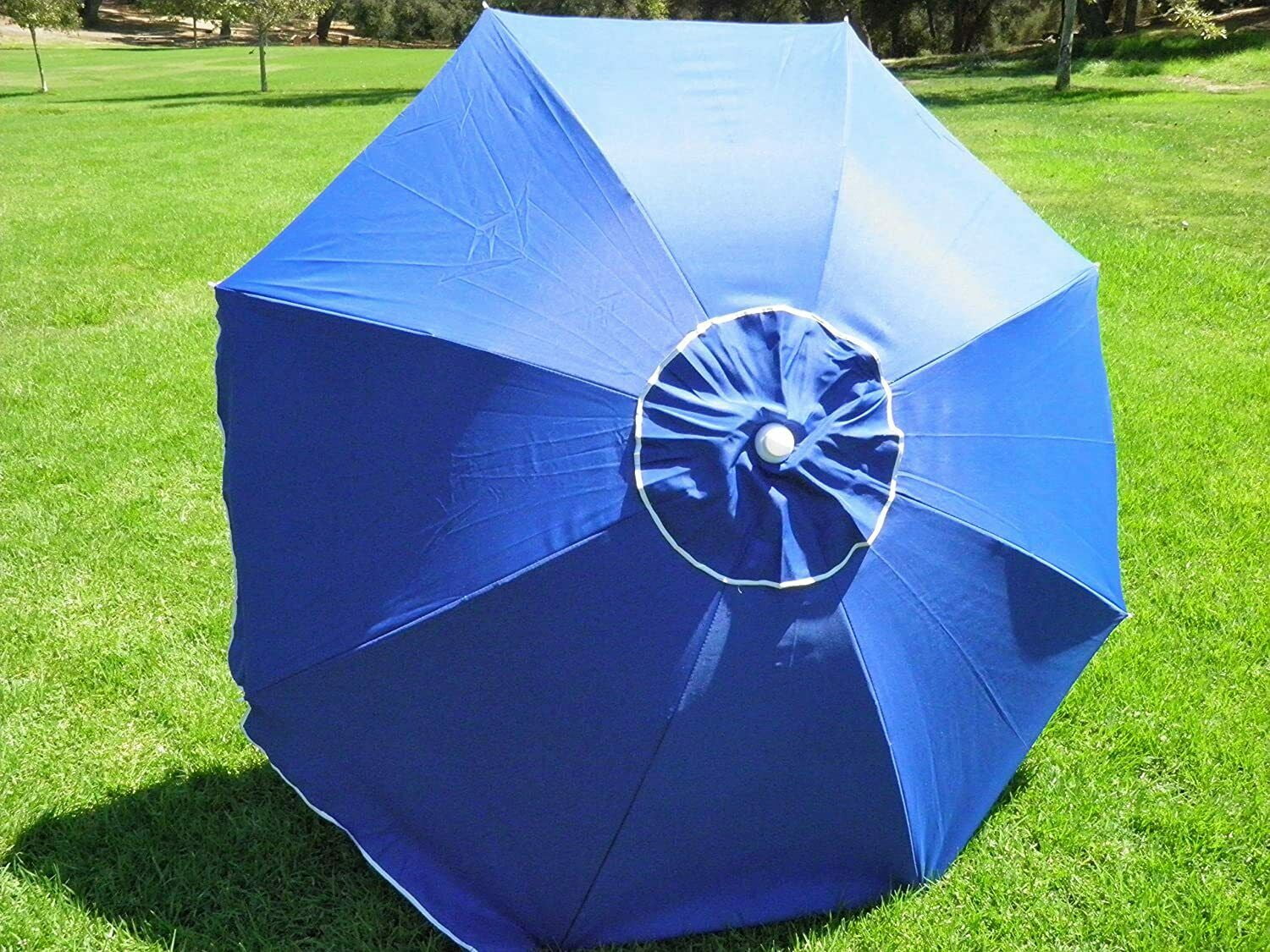 Beach Umbrella 7 ft Solid Blue Waterproof with 97% UVA Protection
