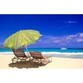 thumbnail image 1 of Beach Umbrella, Abaco, Bamahas Poster Print by Michael DeFreitas (24 x 15), 1 of 1