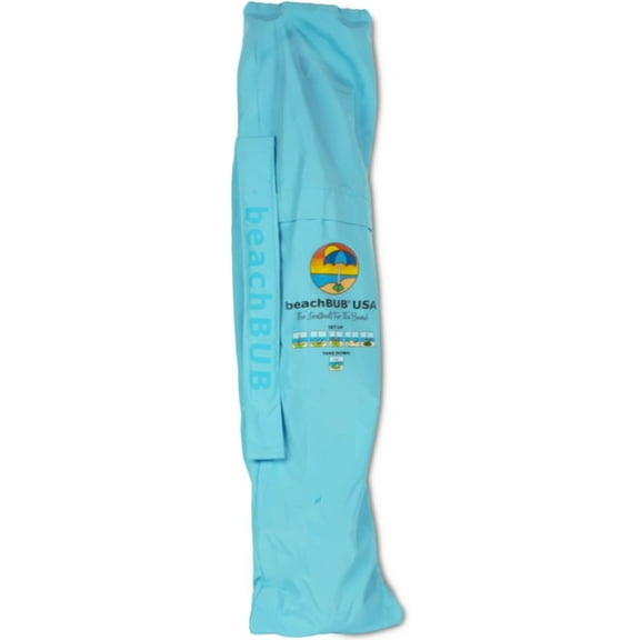 Beach Umbrella Bag - Waterproof & Foldable Beach Bag for Umbrellas with Wide Padded Shoulder Strap & Molded Carry Handle - Caribbean Blue