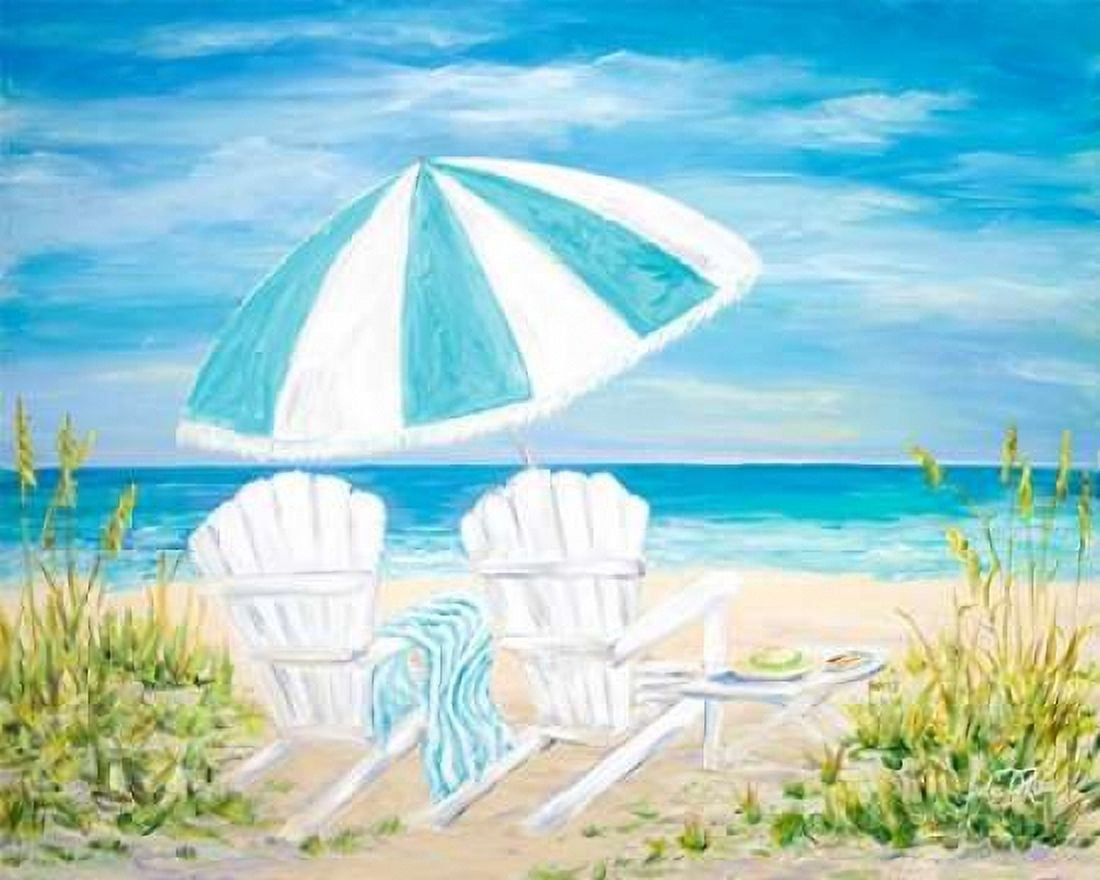 Beach Umbrella Canvas Art - Julie DeRice (20 x 24)
