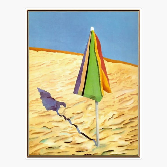 Beach Umbrella Coastal Art Design Sticker