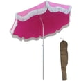 thumbnail image 1 of Beach Umbrella with Fringe 6ft Pink Boho Patio Umbrella UV50+ Sun Protection, Tiltable & Waterproof, 1 of 5