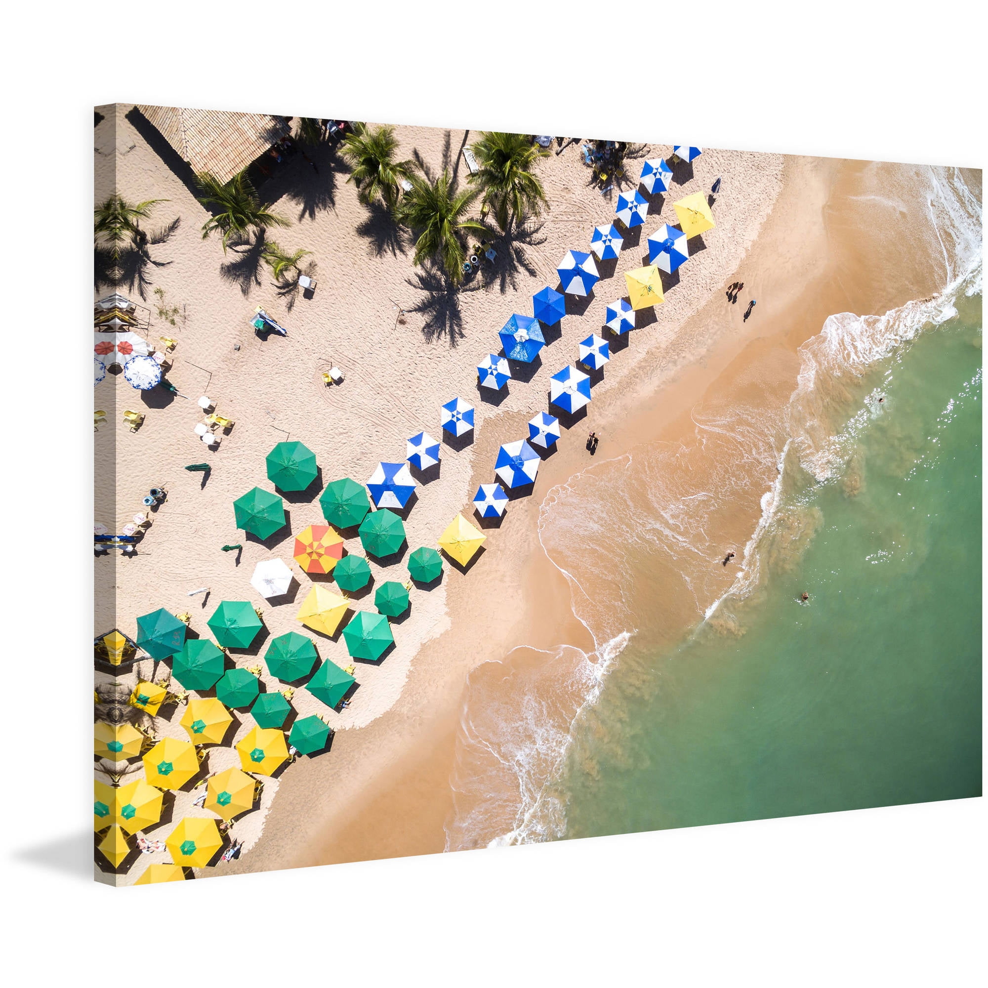 "Beach Umbrellas" Painting Print on Wrapped Canvas