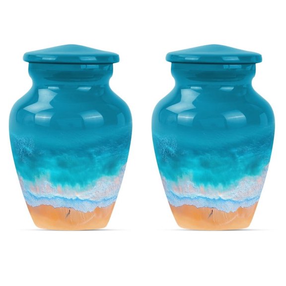 Beach Urn, Burial Urns for Human Ashes Adult Male, Human Urns for Ashes, Small Urns for Human Ashes keepsake, Burial Urns for Women, Urn for Ashes for Women(Size - 3inch, 2 Pcs)