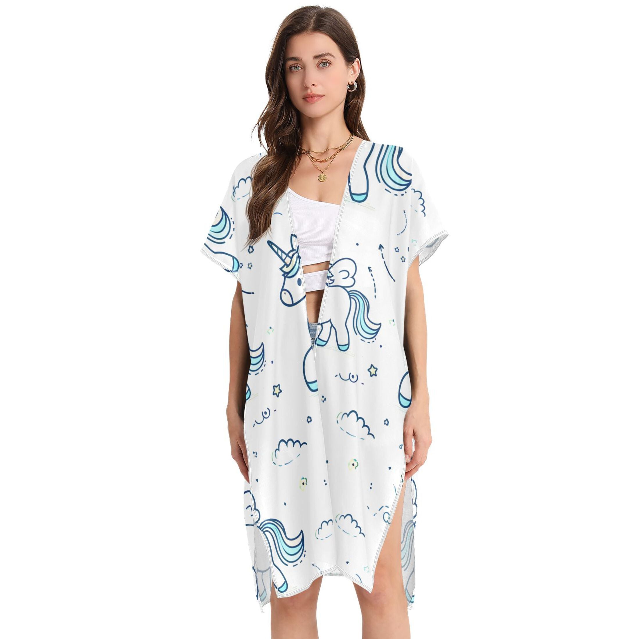 V-Neck Kimono Cardigans - Beach Dress & Resort Wear