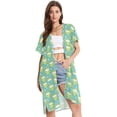 thumbnail image 1 of Beach Vacation Clothes Kimono Cardigan Loose Swimsuit Cover Up for Women Cartoon Lovely Frogs and Flower S, 1 of 6