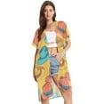 thumbnail image 1 of Beach Vacation Clothes Kimono Cardigan Loose Swimsuit Cover Up for Women Formal Hat S, 1 of 6
