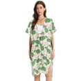 thumbnail image 1 of Beach Vacation Clothes Kimono Cardigan Loose Swimsuit Cover Up for Women Lotus Flower with Leaf M, 1 of 6