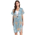 thumbnail image 1 of Beach Vacation Clothes Kimono Cardigan Loose Swimsuit Cover Up for Women Palm Trees and Wave L, 1 of 6