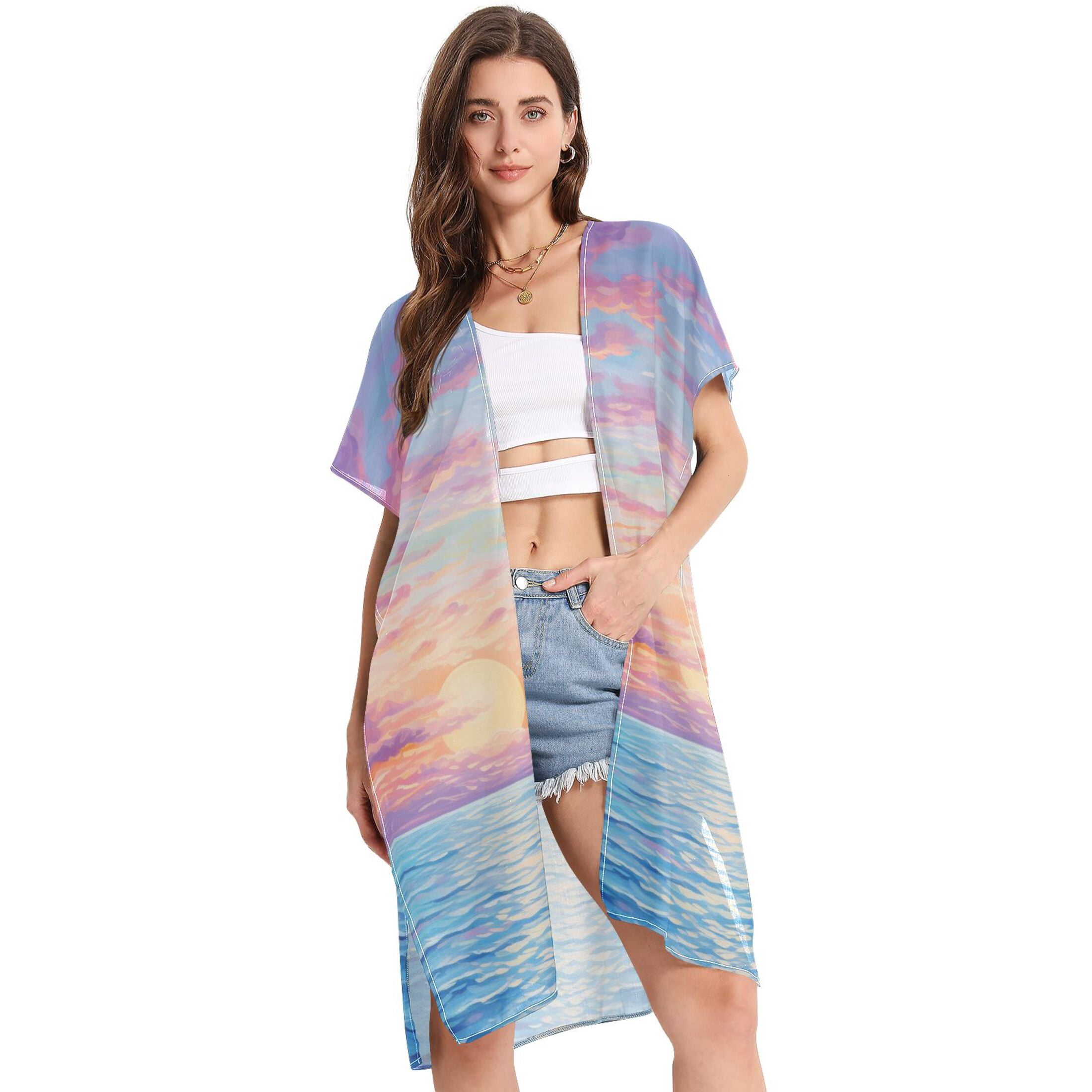 Beach Cover up Loose Robe Vacation Maxi Dress Swimsuit Outwear Women