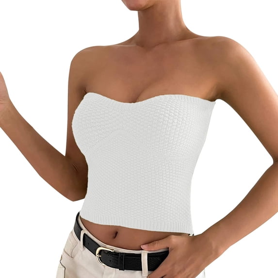 Beach Vacation Clothes for Women Blouse Top Women Stretchy Camisole Body Top Cropped Yoga Bra Tops for Padded Tops Dressy Crop Tube Dark Fashion Bodysuit White S