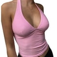thumbnail image 1 of Beach Vacation Clothes for Women Bra Top Tops for Women Cropped Athletic Top Cropped Camisole Blank Muscle Button Crops Tops Long Memory Girl Girl Design Your Own Tie Back Pink L, 1 of 8