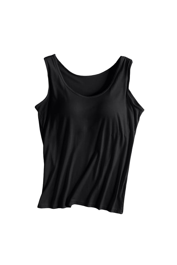 Beach Vacation Clothes for Women Camisole Women High Cut Crop Top Top for Cropped Blank Little Business Tops Dance Wear Tops Stretchy Bodysuit Chest Cushion Black L
