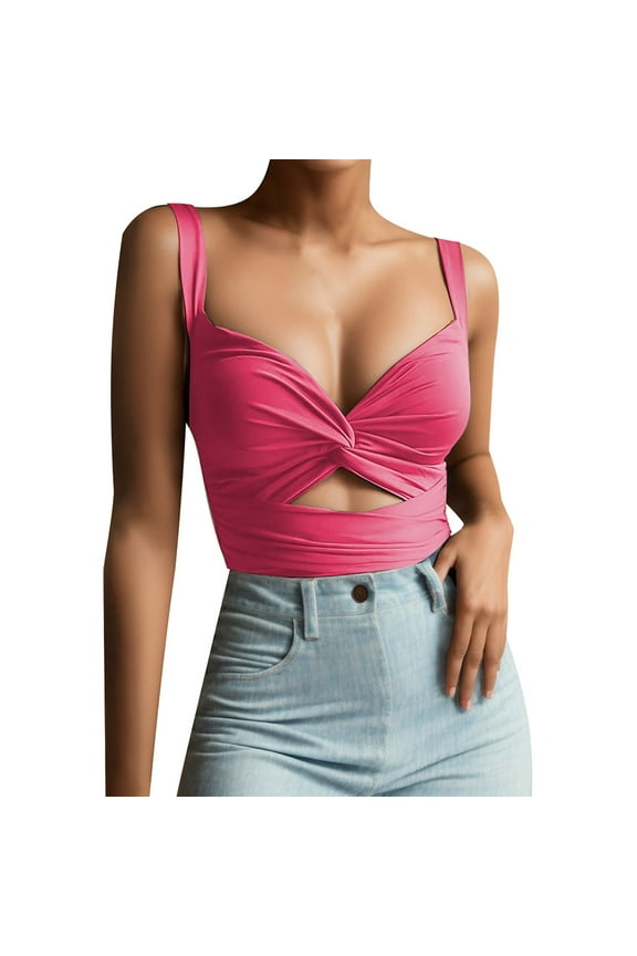 Beach Vacation Clothes for Women Camisoles Casual Top plus Size Breastfeeding Top for Women Crop Tween Cycling Tops Stocking Girl Crop Neck Tops Customize Chambray Cute Summer Hot Pink L