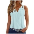 thumbnail image 1 of Beach Vacation Clothes for Women Camisoles with Support Women 9 10 Casual Summer Top Bra Shelf Top plus Blouse Dressy Bodysuit for Bohemian Shirt Button up Summer Sexy V Light Blue M, 1 of 7