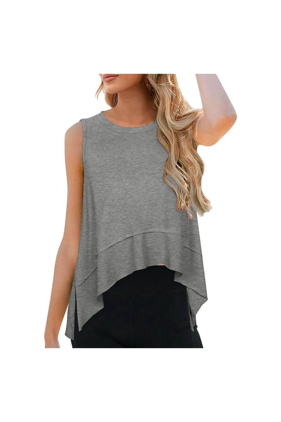 Beach Vacation Clothes for Women Casual Winter Dress Women Cute Shirts for Summer Comfort Color Tops Blouse Busty Active Wear Tops Crop And Shorts Tunics Work Chiffon V Neck Grey L