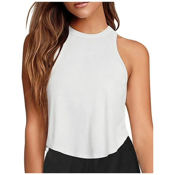 Beach Vacation Clothes for Women Casual Work Top Back Tops for Women Cancer Running Tops Casual Cute Crop Cropped Fitted Christmas Womens Top Bra Girls Glitter Camisole Women' White M