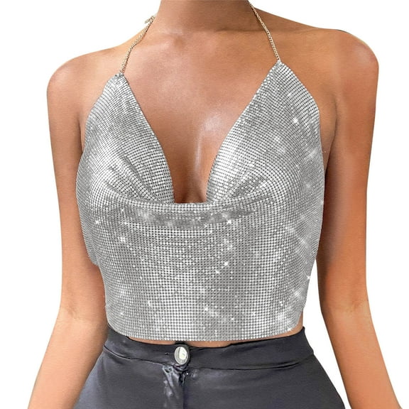 Beach Vacation Clothes for Women Concealment Top Women Top Bodysuit for Tube Compression Packs Camisole with Padded Shelf Bra High Neck Camisole with Lace Trim Bodysuit Clothes Shirts Wo Silver M