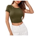 thumbnail image 1 of Beach Vacation Clothes for Women Crop Bras Women Girl Customize Tops Copper Stripe Top And Shirts for Cowl Neck Top Chicken Tops plus Size Compression Crop Corsets Su Green L, 1 of 7