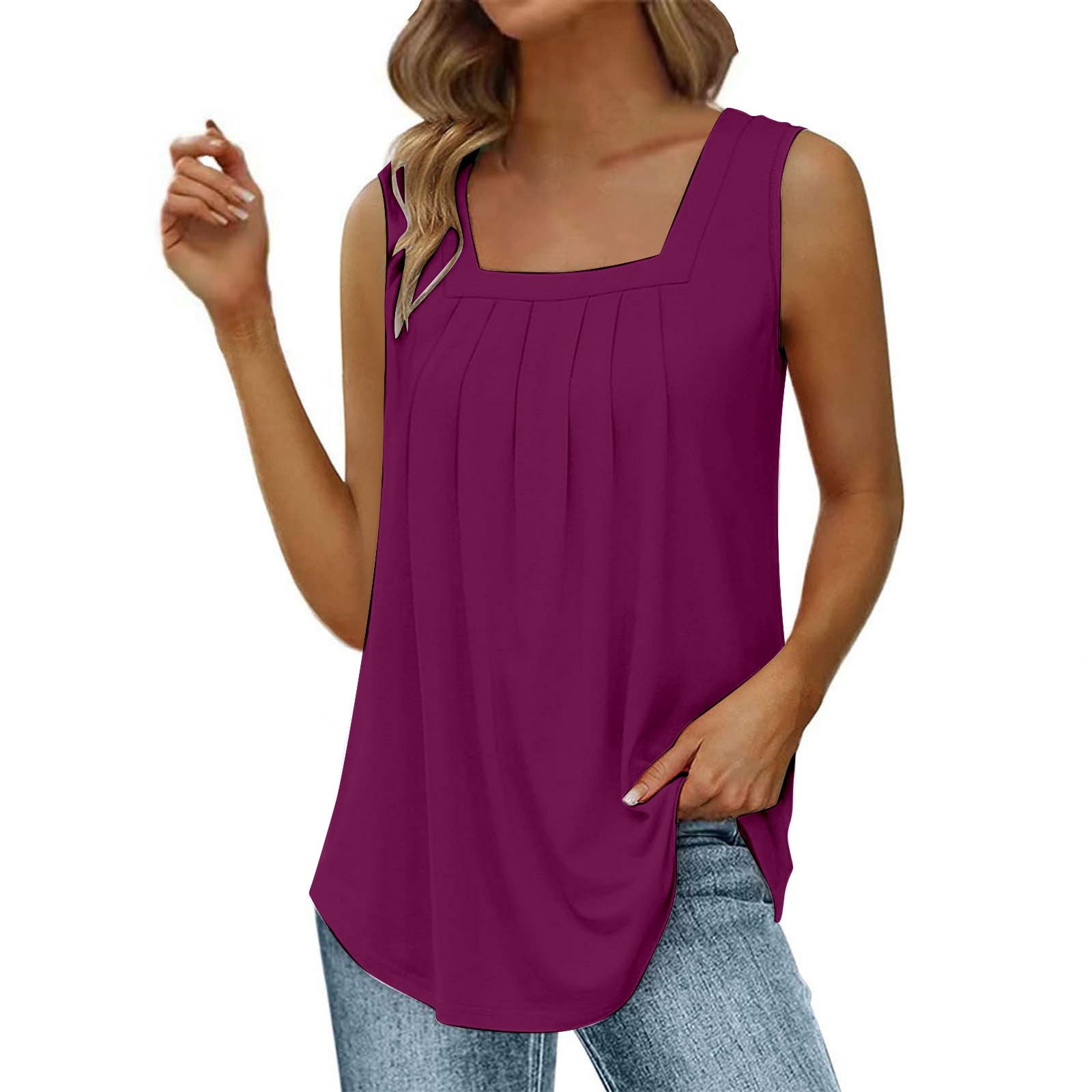 Beach Vacation Clothes for Women Crop Neck Tops Camisole with Padded Bra  for Women Camisole Cute Summer Tops Sexy Band Cheer Workout Shirts 4 8  Conservative Cleavage Compression Purple 3XL - Walmart.com
