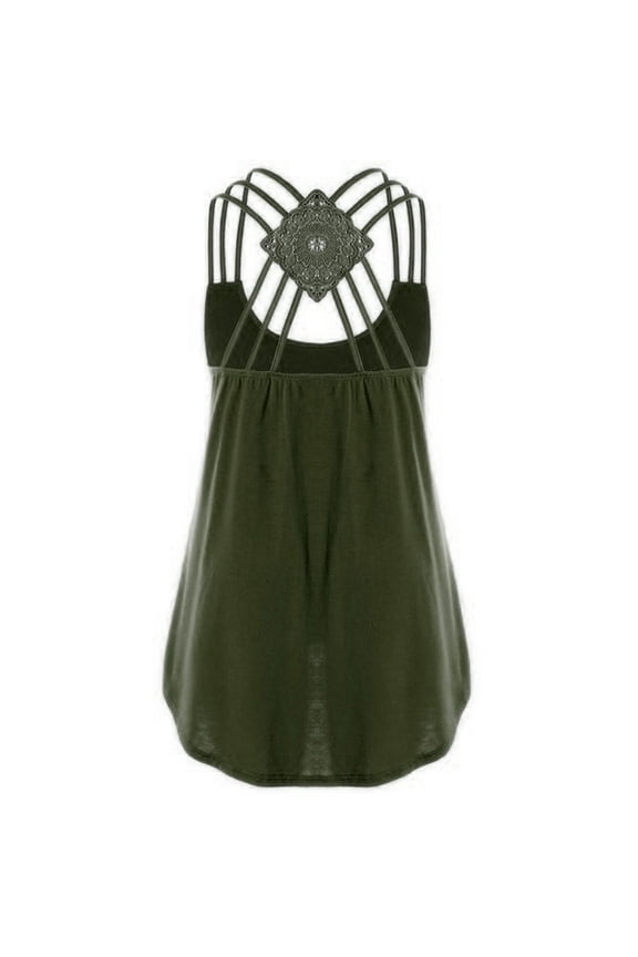 Beach Vacation Clothes for Women Crop Top Tops for Women Cropped Bra Strap Top Bra 30 Cancer Awareness Tops Open Toe Chiffon Girls Heel Sandal Tube with Ladies' Bandages Sleeveless Vest Army green L
